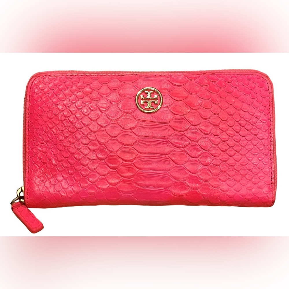 TORY BURCH NEON SNAKE SKIN CONTINENTAL WALLET ⚜️